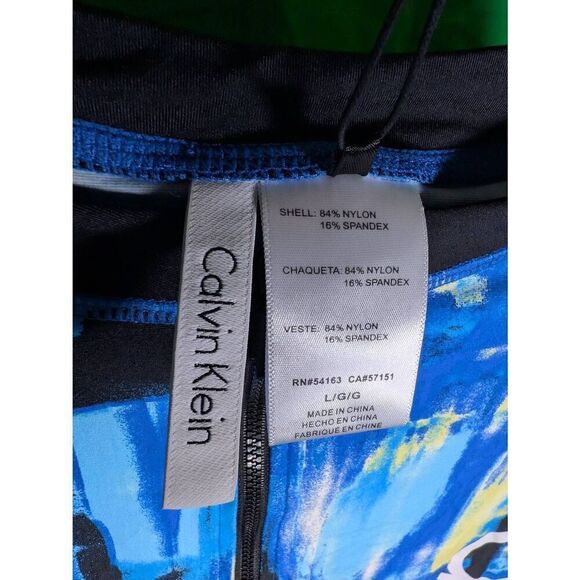 NWT Calvin Klein Partial Zip Printed Rash Guard Women's Large - Picture 6 of 9